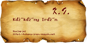 Kökény Irén névjegykártya