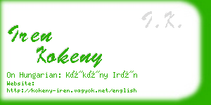 iren kokeny business card